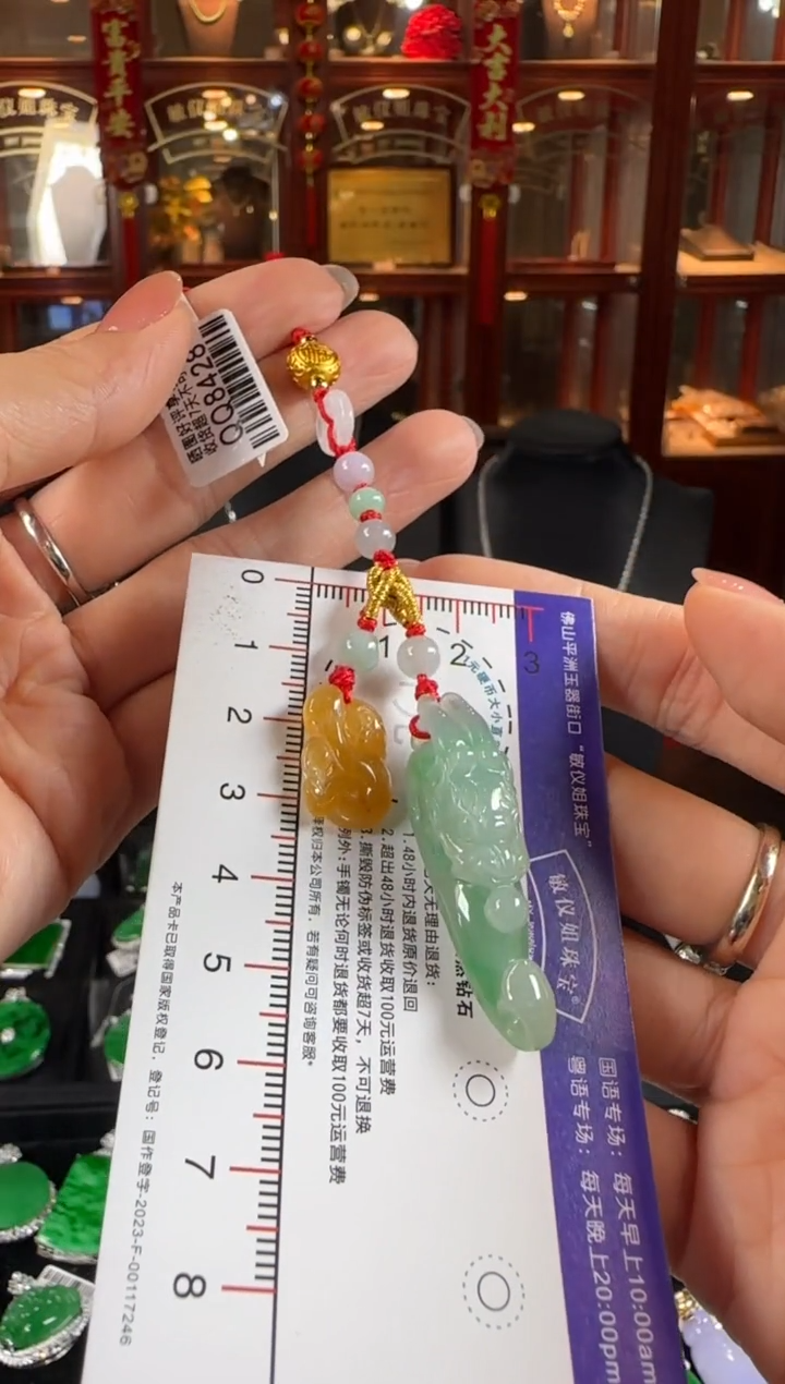 颈饰未镶嵌翡翠QQ8428属鼠高定（猴同龙