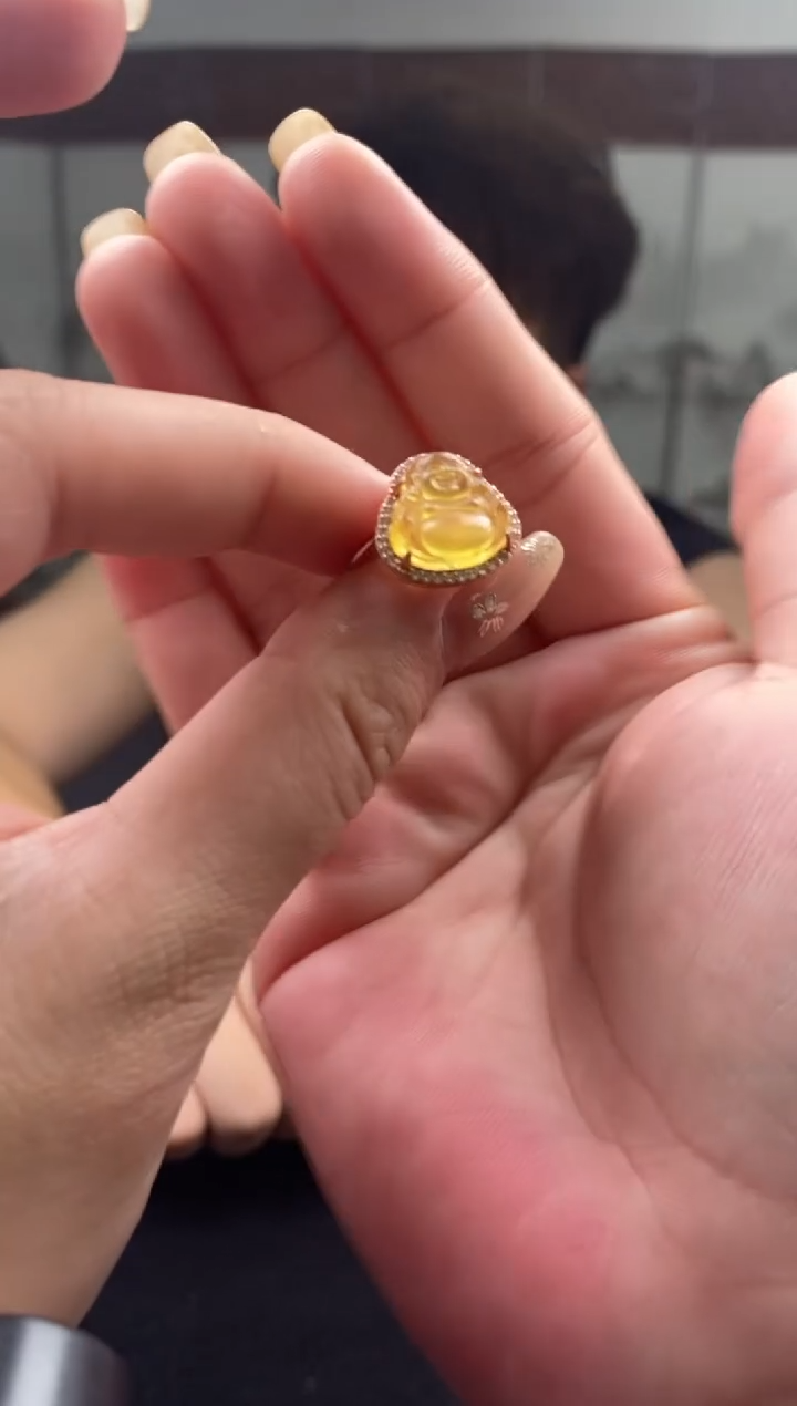 金珀银S925镶嵌戒指戒指