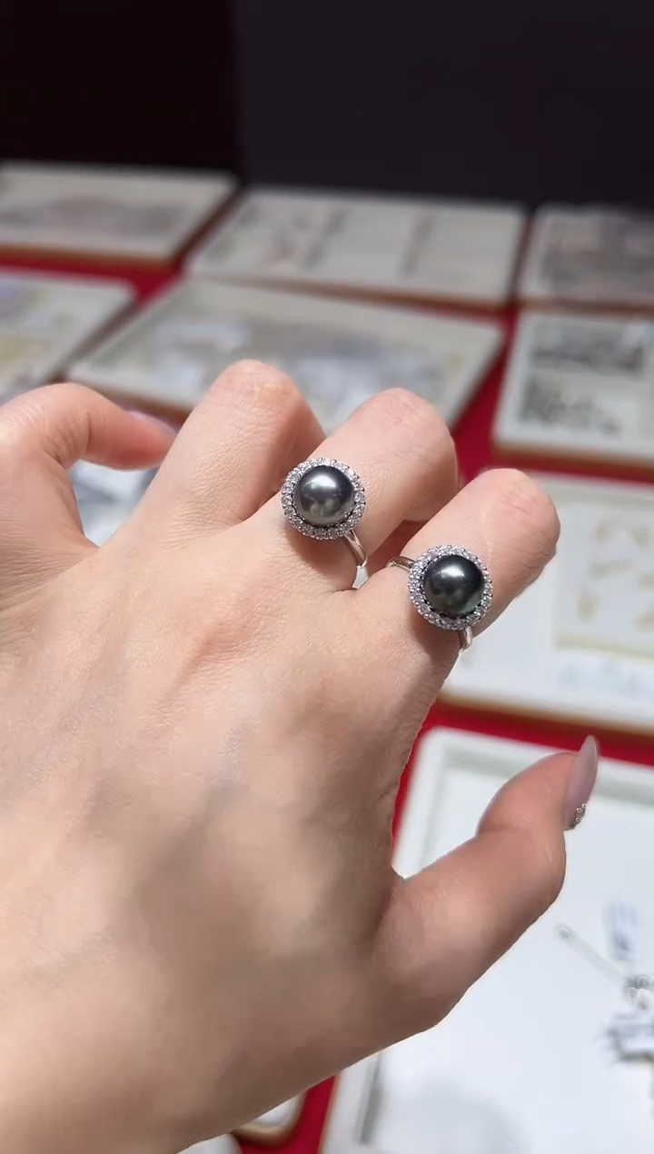 【闪购商品】海水珍珠戒圈银S925镶嵌v0601戒指