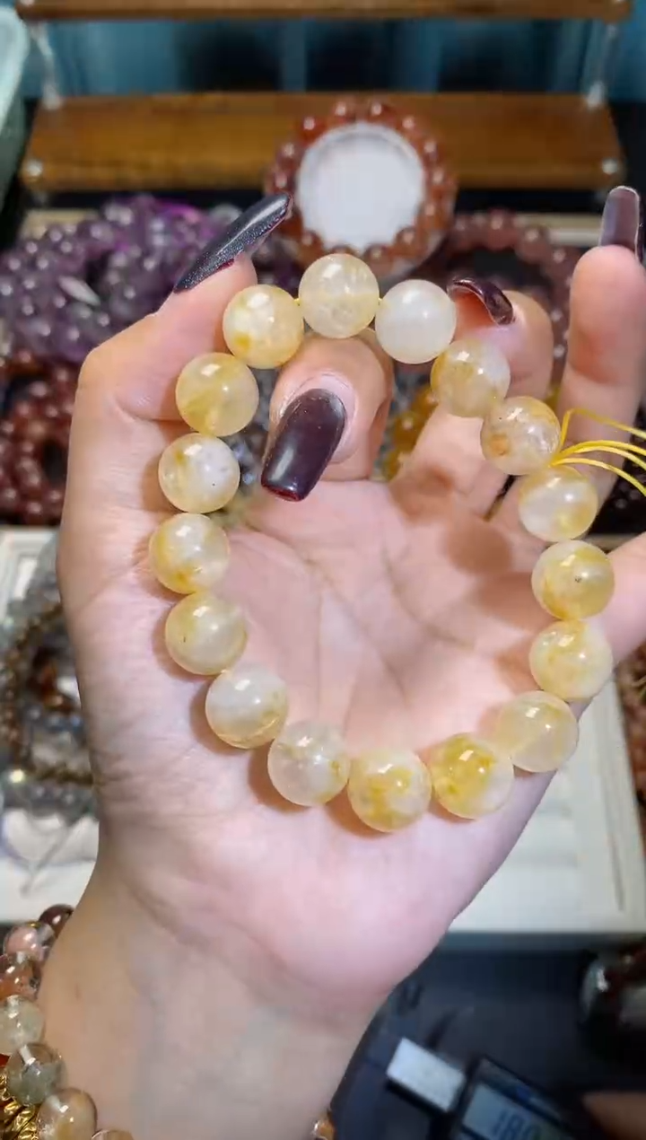 【闪购商品】水晶手串未镶嵌黄胶花272