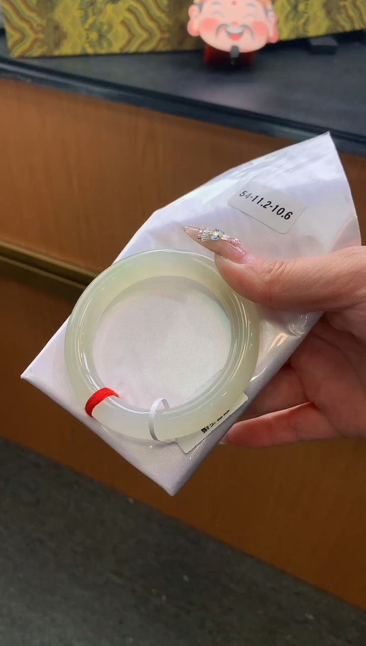 未镶嵌手镯翡翠-F147-圆条54-全款12万-定金2万