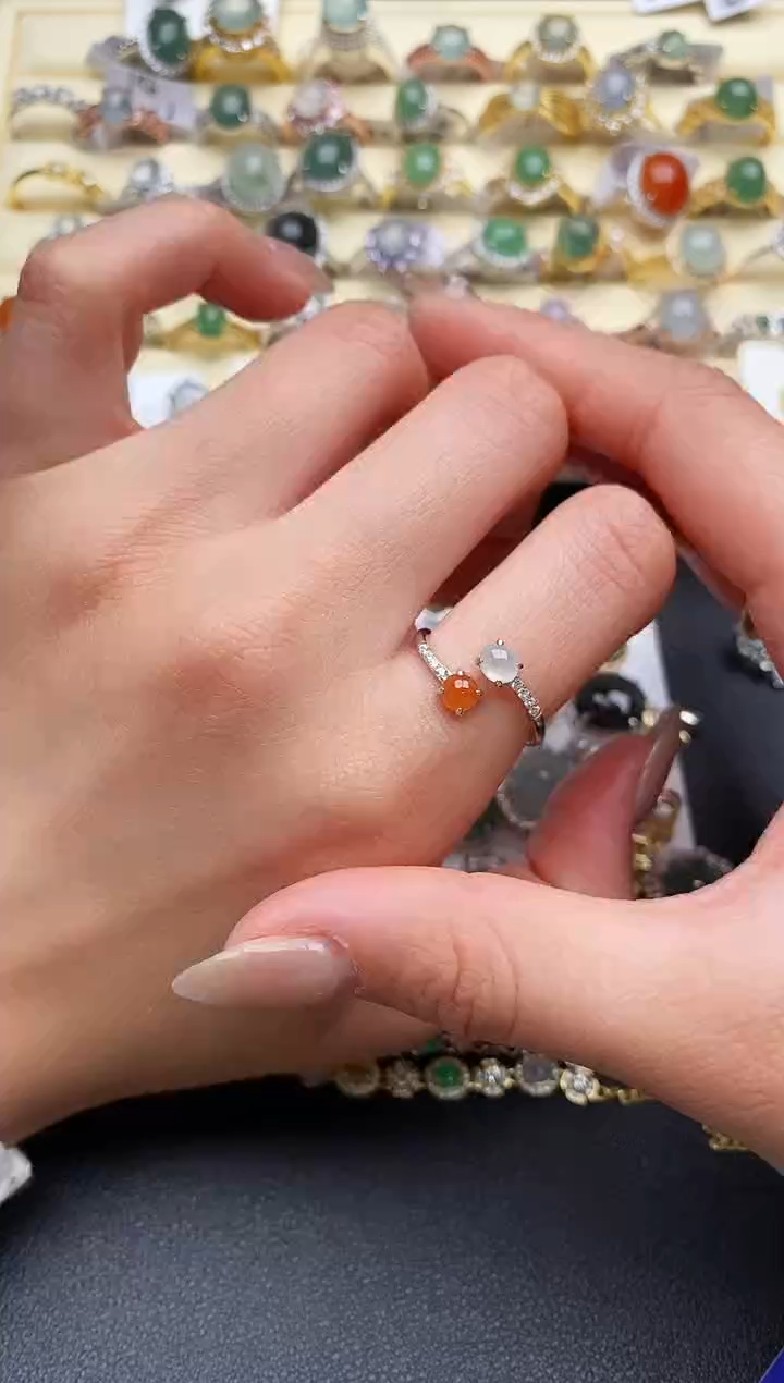 【闪购商品】翡翠戒指银S925镶嵌44444444+3