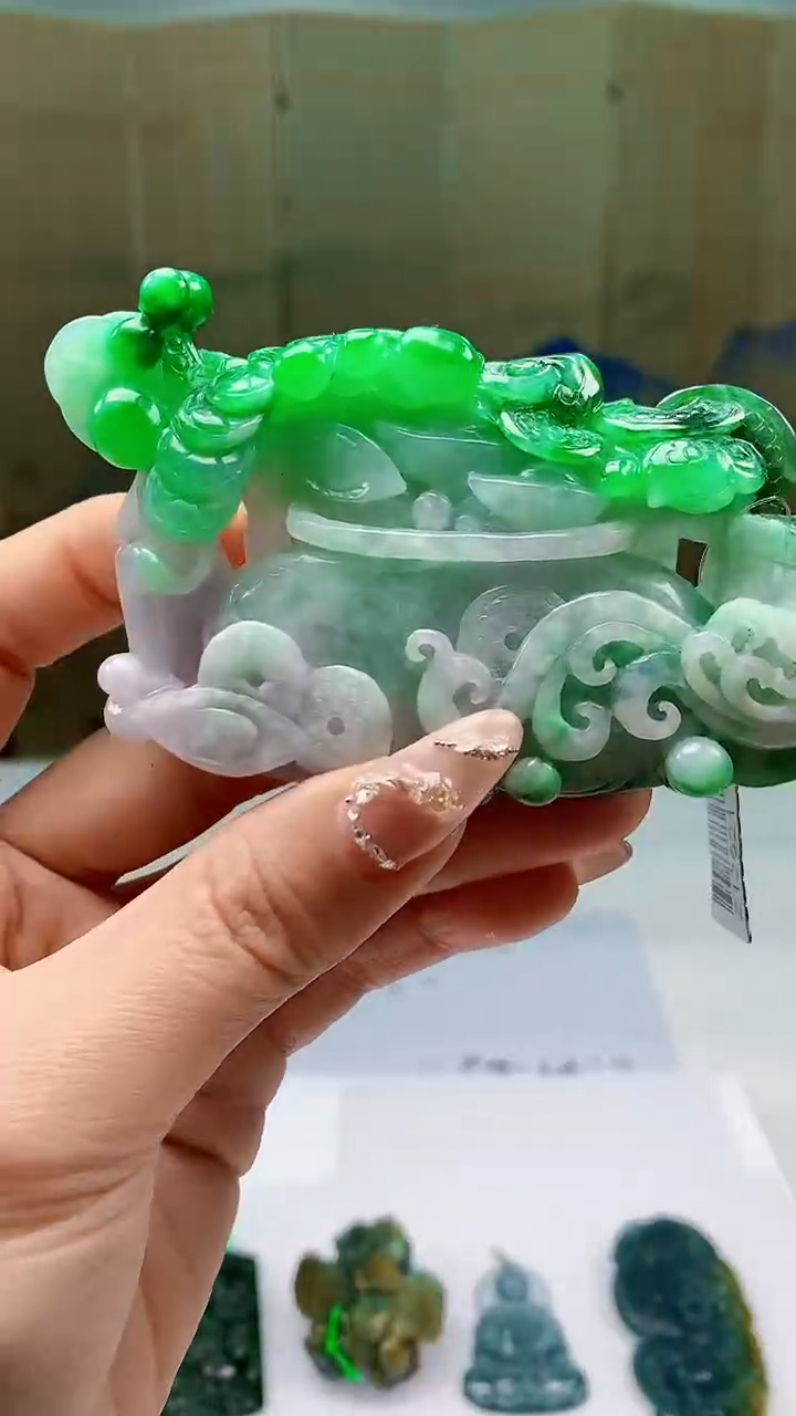 【闪购商品】定制翡翠未镶嵌4688ty-毛货挂件151