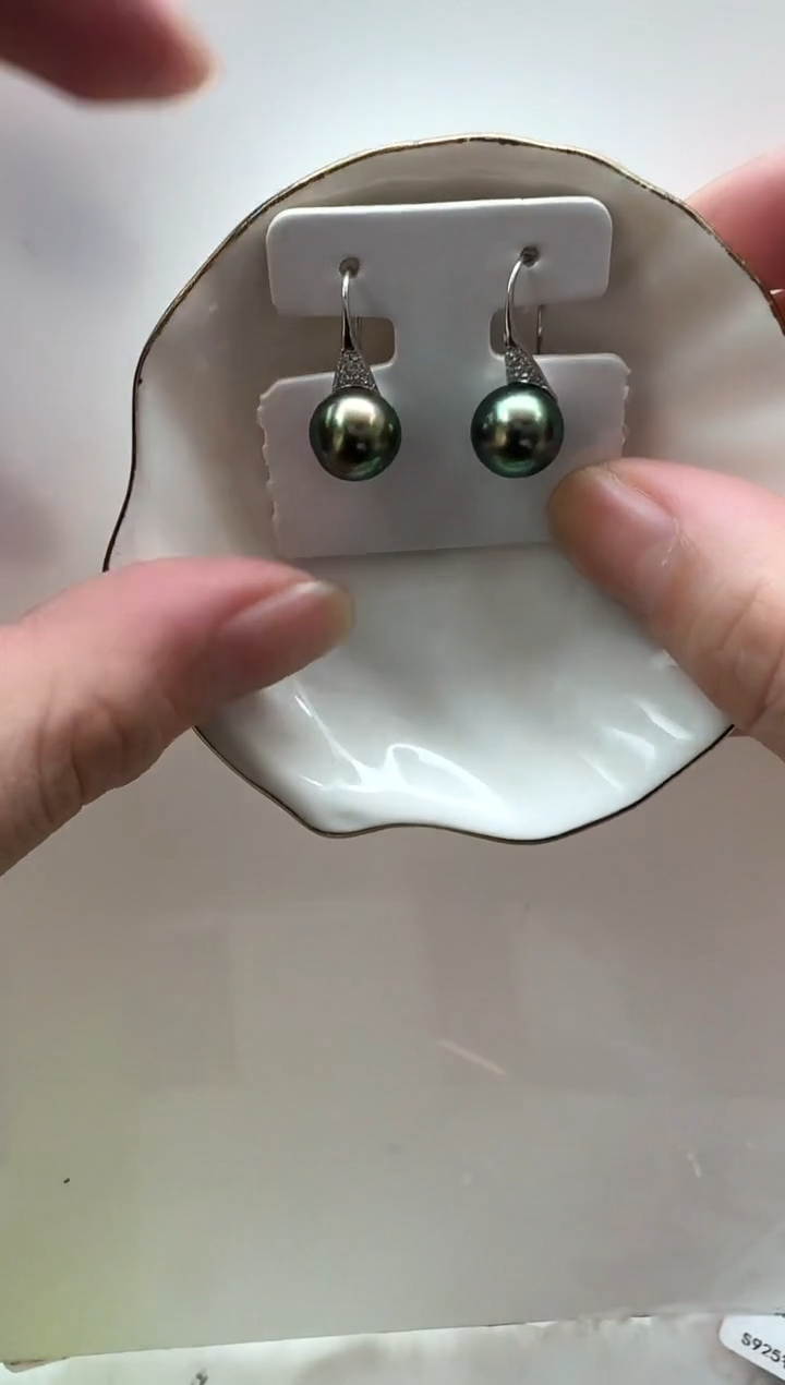 【闪购商品】海水珍珠AQ银S925镶嵌海水珍珠耳钩@@HE219