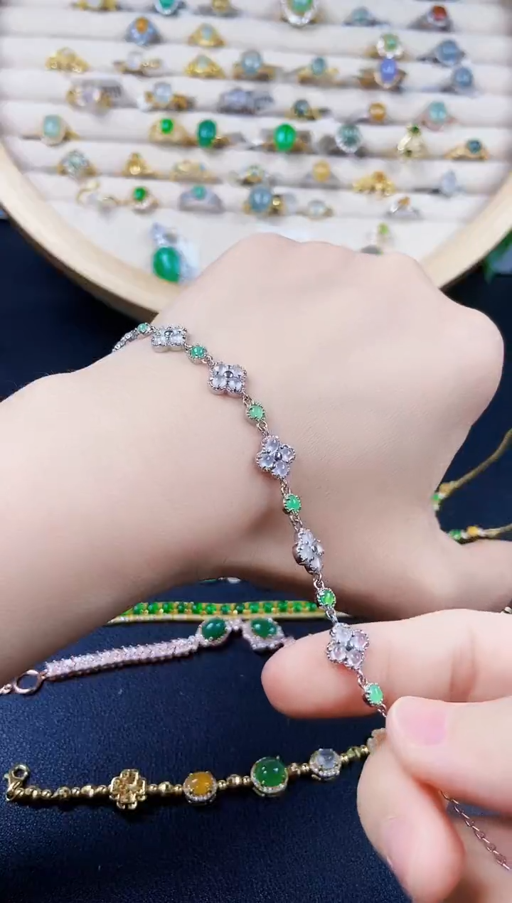 【闪购商品】翡翠手链银S925镶嵌242452