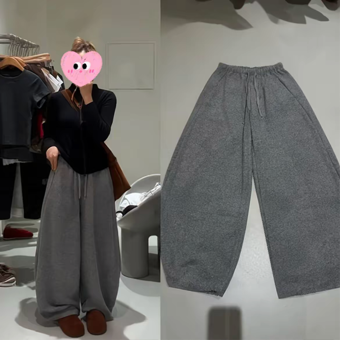 孕妇裤秋季2025时尚款休闲外穿宽松孕期弯刀裤秋冬加绒百搭两穿裤