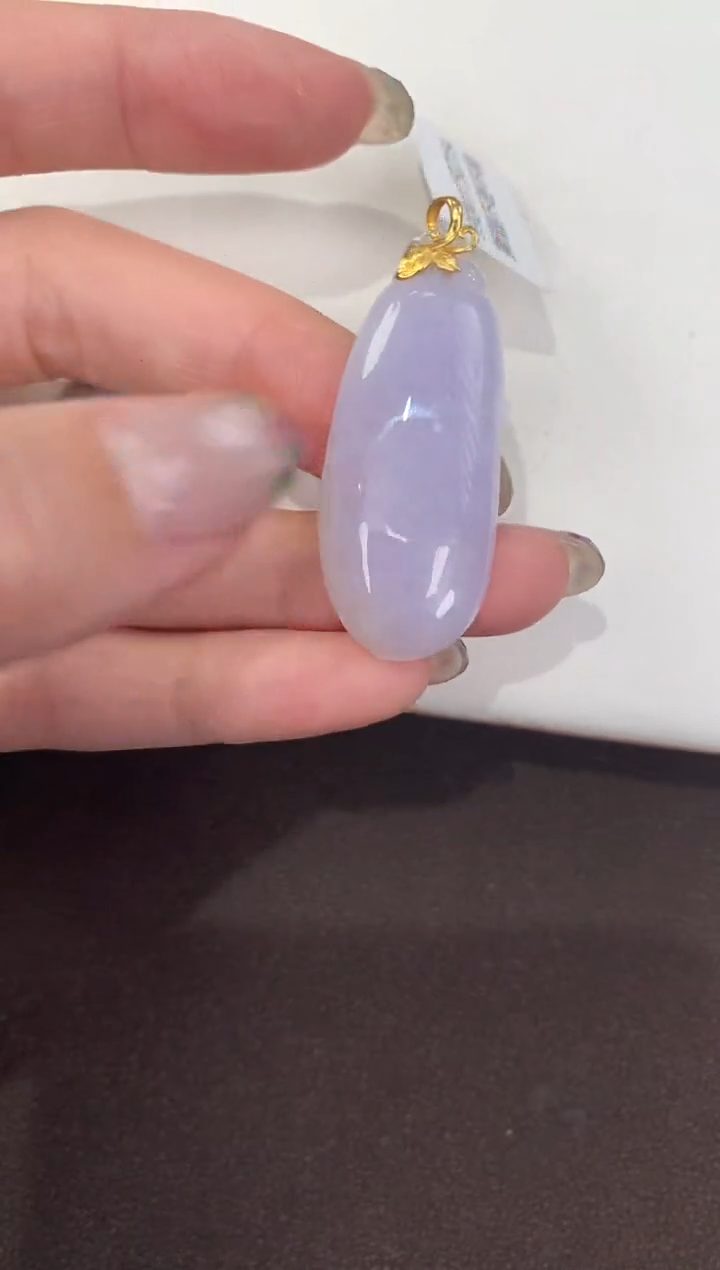 颈饰18K金镶嵌翡翠天然缅甸A货翡翠