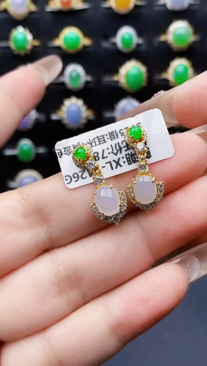 银S925镶嵌戒指翡翠0045