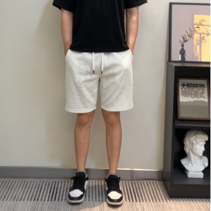 GOUGE夏季长绒棉丝滑透气百搭休闲短裤