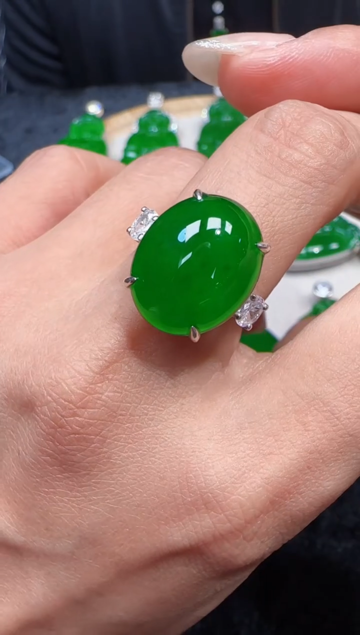 未镶嵌定制翡翠翡翠戒指77