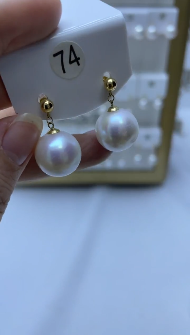 18K金镶嵌耳饰淡水珍珠74