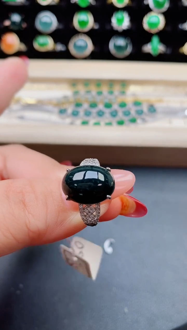 【闪购商品】翡翠戒指银S925镶嵌1321321