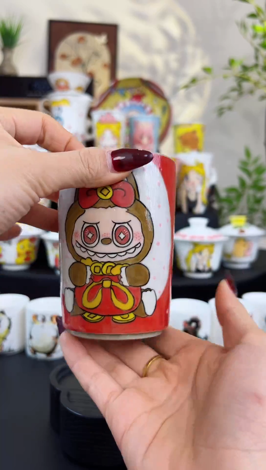 【闪购商品】摆件笙笙漫 手工手绘陶瓷杯杯