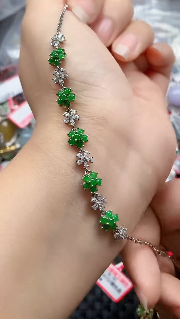 银S925镶嵌戒指翡翠天然A货缅甸翡翠