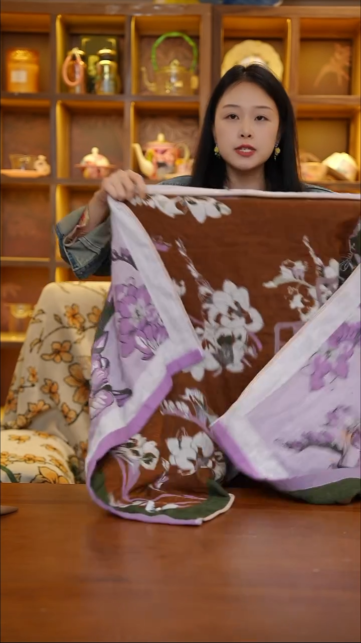 陶95-赫本猫浴巾-紫色80*160cm【CF0598】