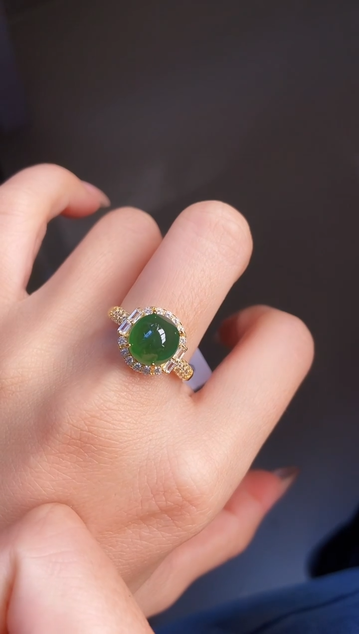 银S925镶嵌戒指翡翠12