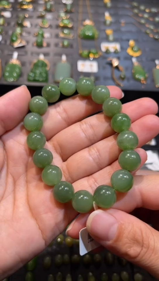 【闪购商品】和田玉碧玉手串约卡12mm未镶嵌多样性发一