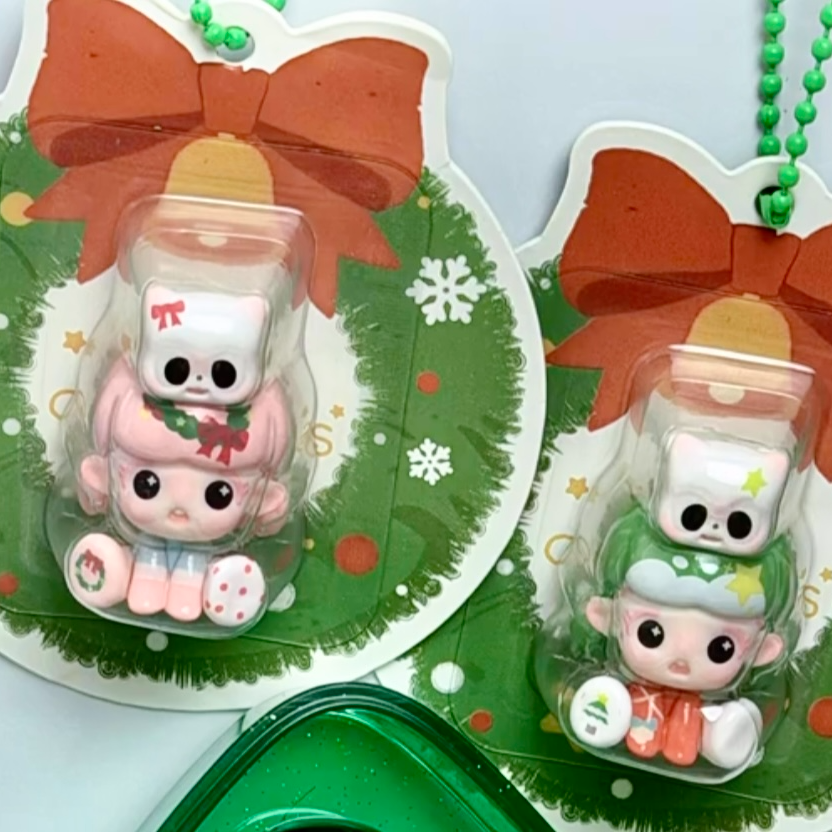 【代拆】倒倒圣诞吊卡潮玩手办萌粒摆件