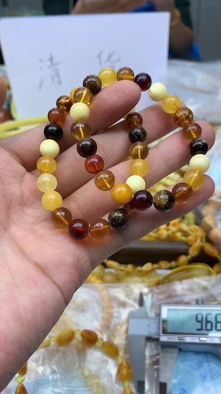 裸石蜜蜡未镶嵌手串多样性发其一8