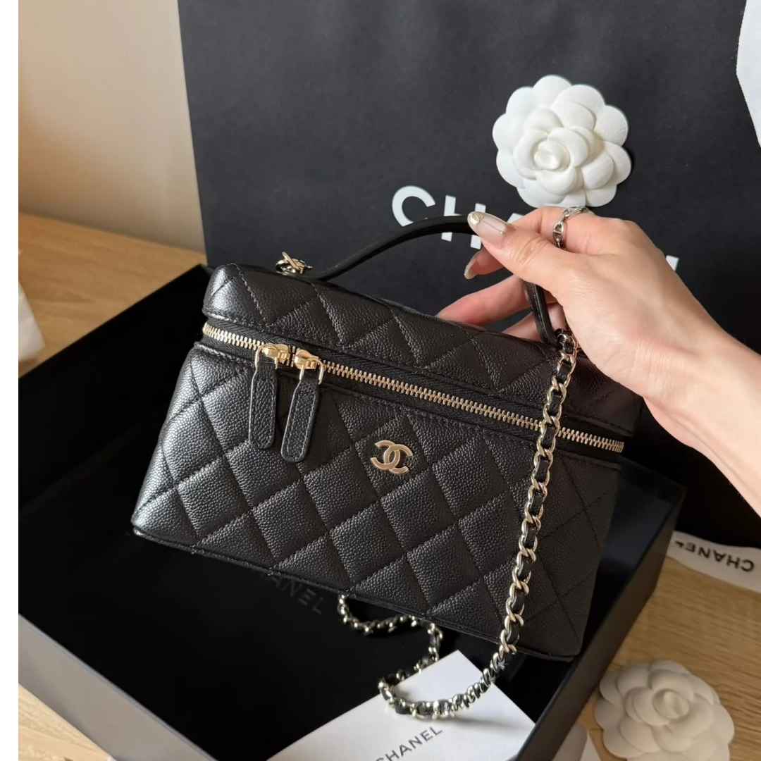 未使用 Chanel/香奈儿 小花Jerry25C 饭盒包 黑色