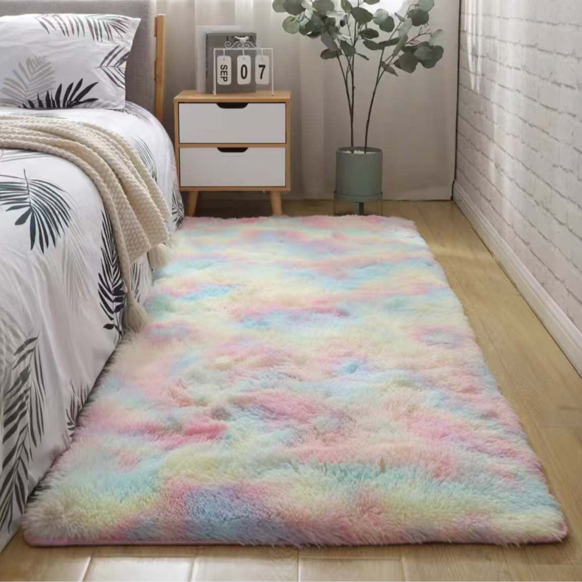 北欧ins风少女心地毯客厅卧室床边满铺加厚毛毯地垫床边毯家用