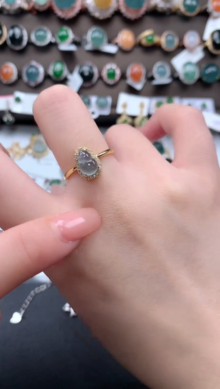 【闪购商品】翡翠戒指银S925镶嵌51124