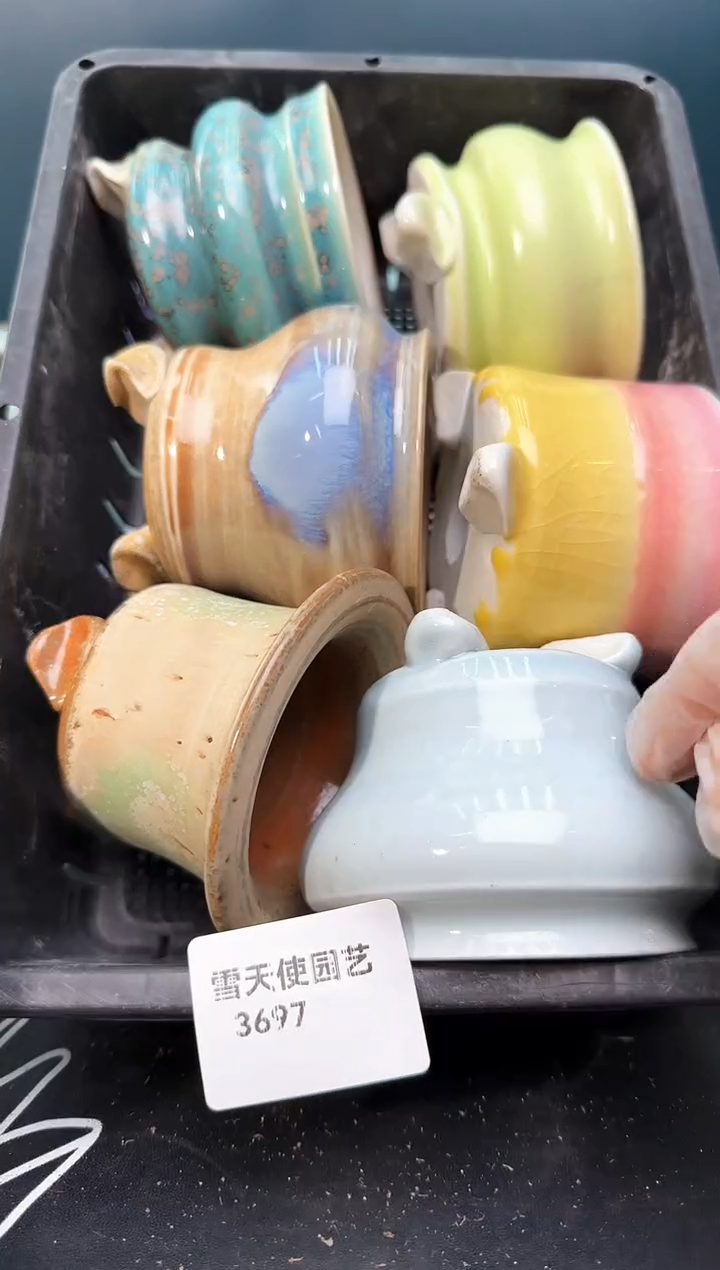 3 697 小水墨盆 6个 默认微瑕