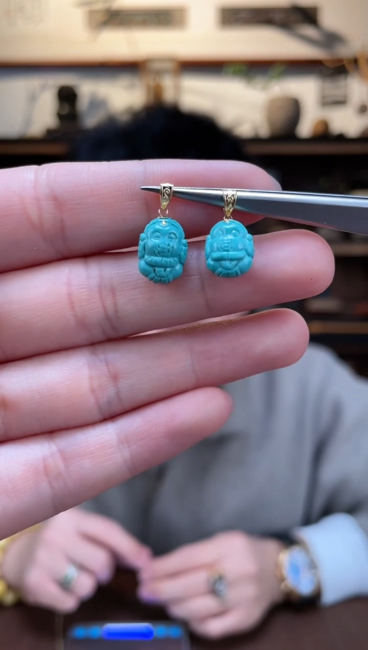 【闪购商品】绿松石吊坠18K金镶嵌18K松石吊坠GW赠链多样性发一