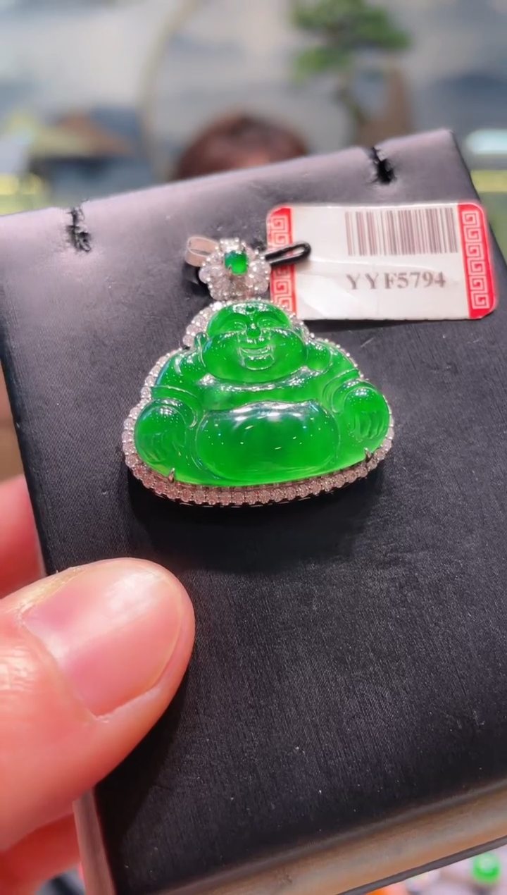 【闪购商品】翡翠颈饰18K金镶嵌A47天然A货翡翠