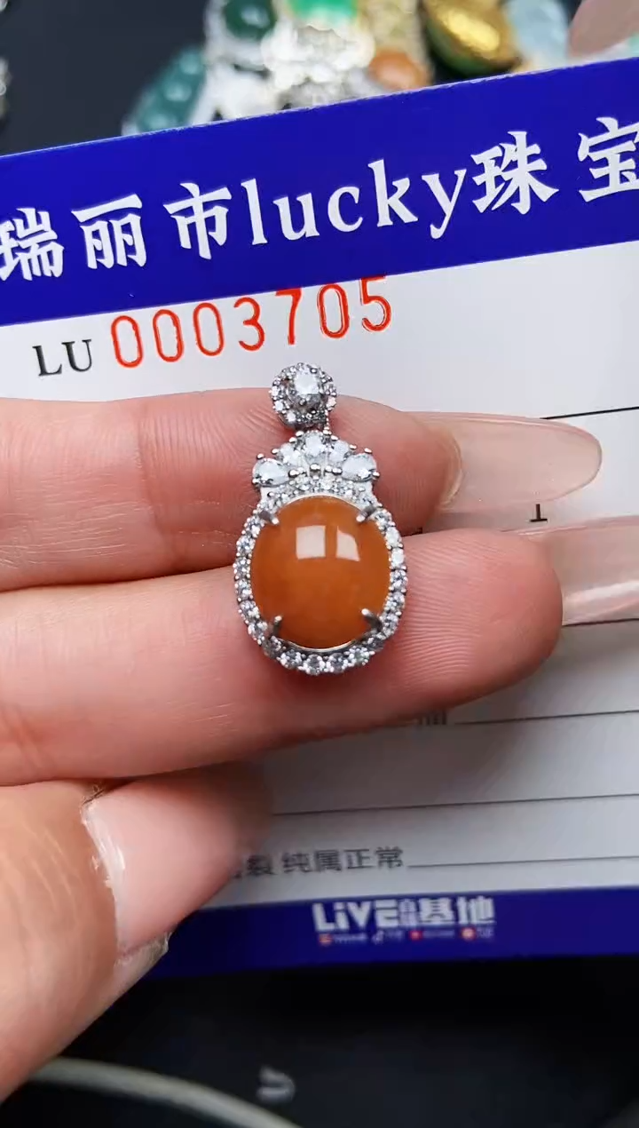 【闪购商品】翡翠颈饰银S925镶嵌3705