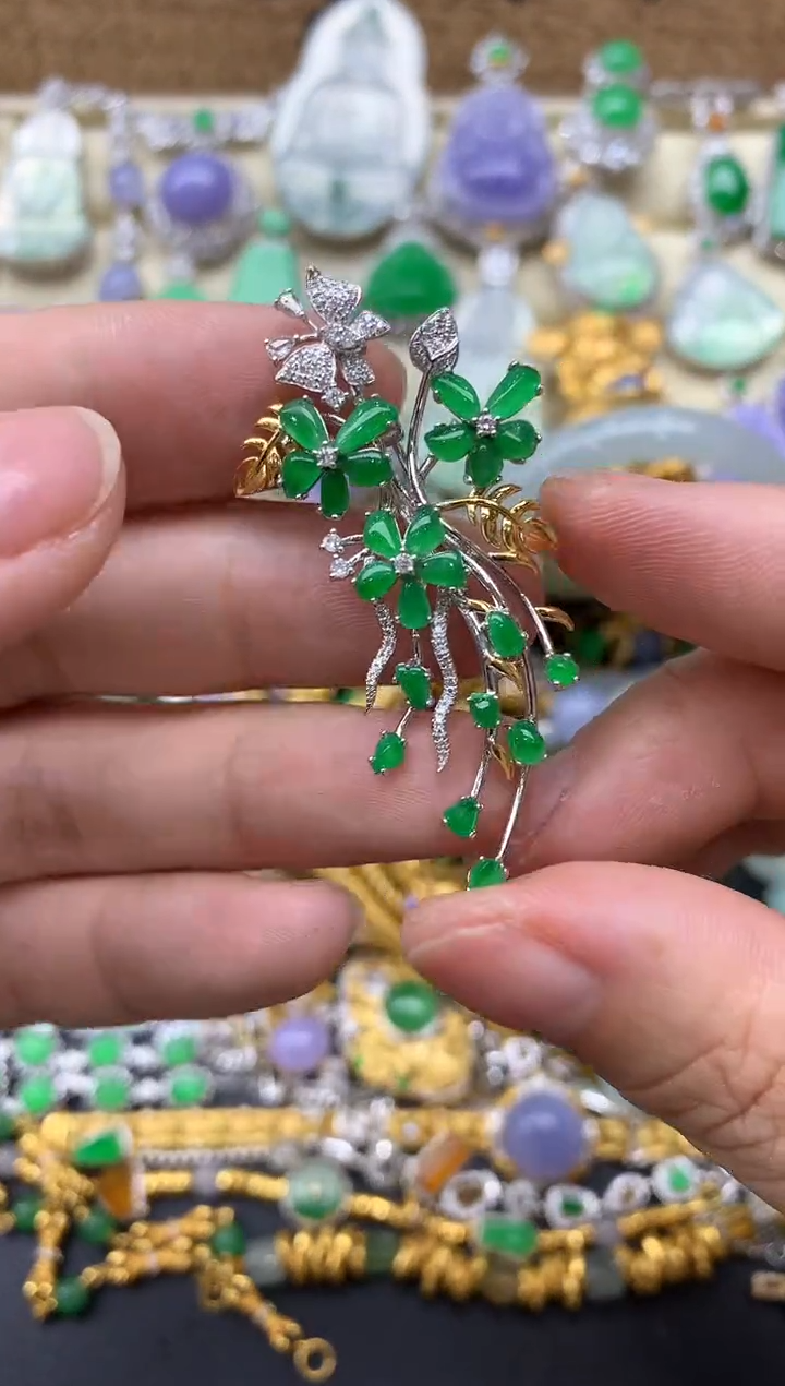 【闪购商品】翡翠颈饰18K金镶嵌409-中国好珍宝