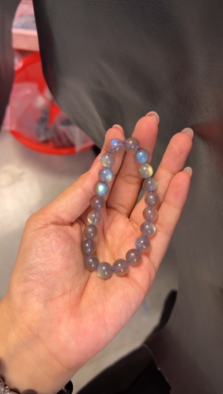 【闪购商品】拉长石手链未镶嵌9mm灰月光