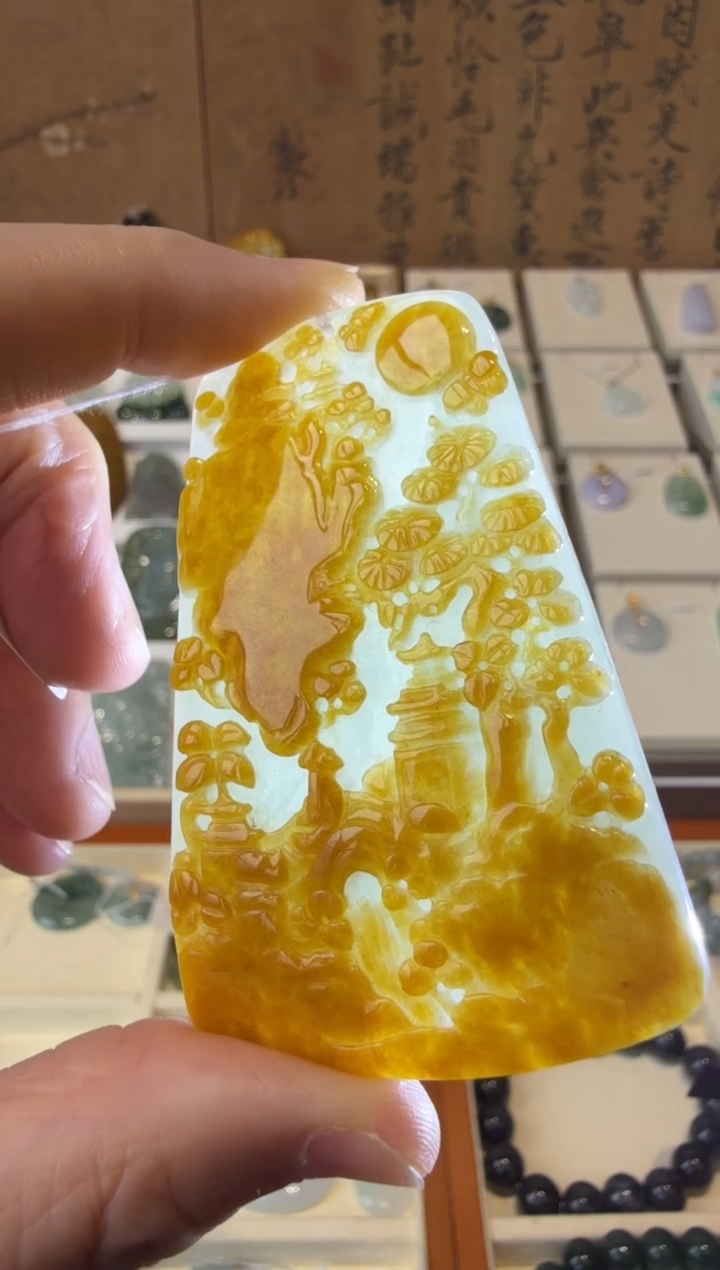 翡翠挂件未镶嵌A货翡翠多样性孤品