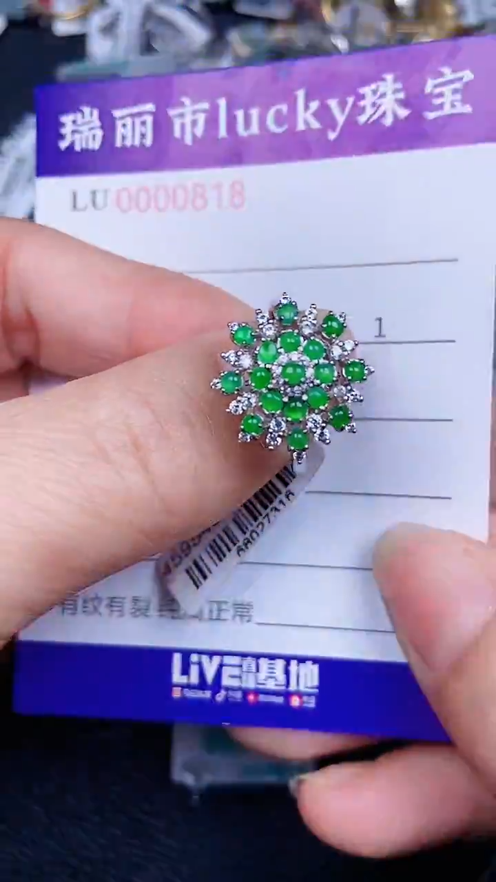 颈饰银S925镶嵌翡翠0818