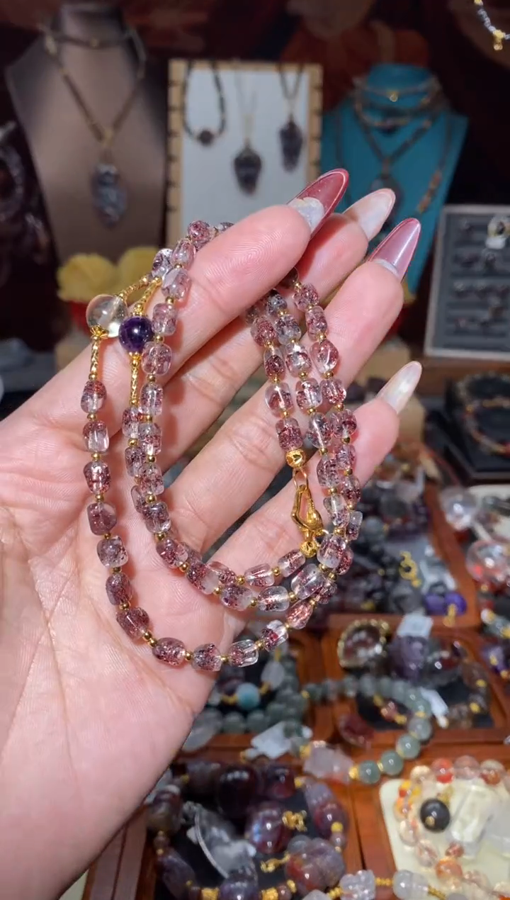 【闪购商品】水晶随形万能链未镶嵌金草莓