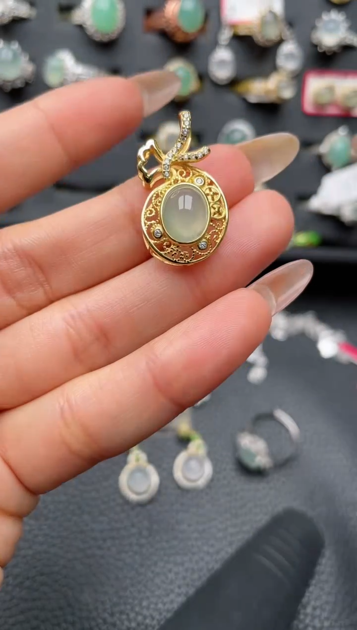 【闪购商品】翡翠戒指银S925镶嵌1111111111  48