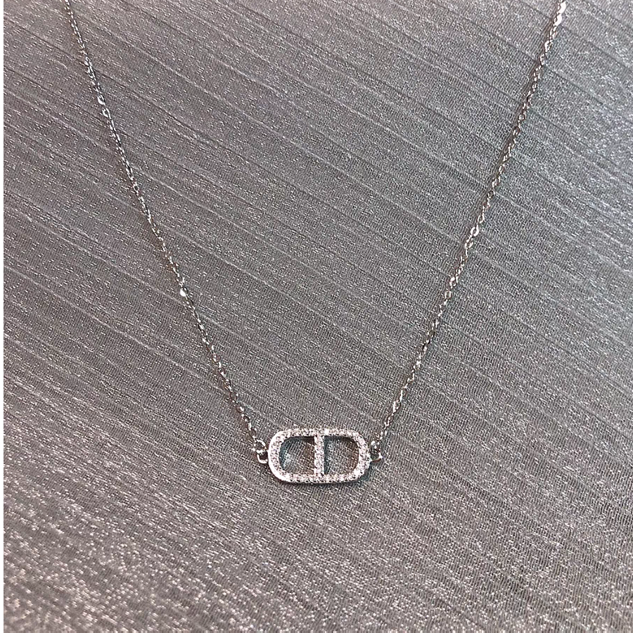 坠链均925银 网红爆款猪鼻子项链气质设计镶钻锁骨送闺蜜生日礼物