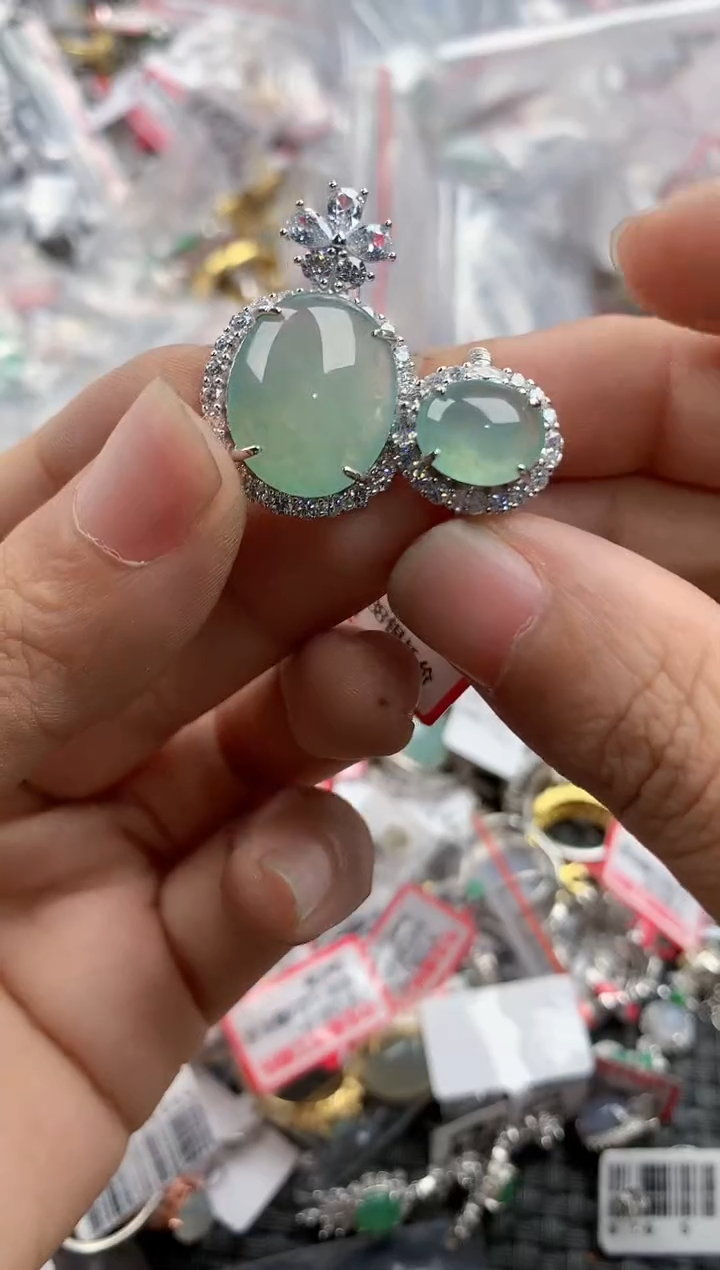 银S925镶嵌戒指翡翠16               4