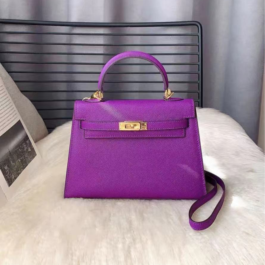 XKY-6807-紫色 小香风气质条纹设计师韩版斜跨轻奢女包