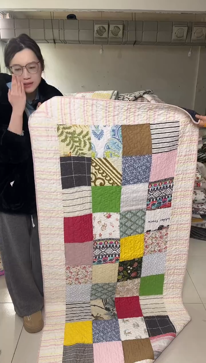 棉90*200天丝边百家被