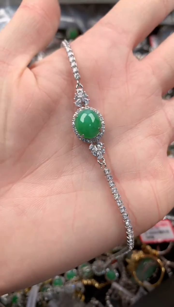 银S925镶嵌戒指翡翠333      2