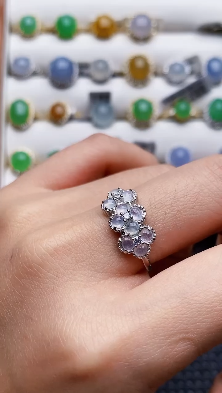 银S925镶嵌戒指翡翠6127