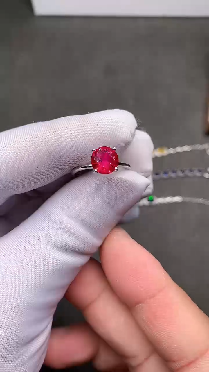 【闪购商品】红宝石戒指银S925镶嵌..........