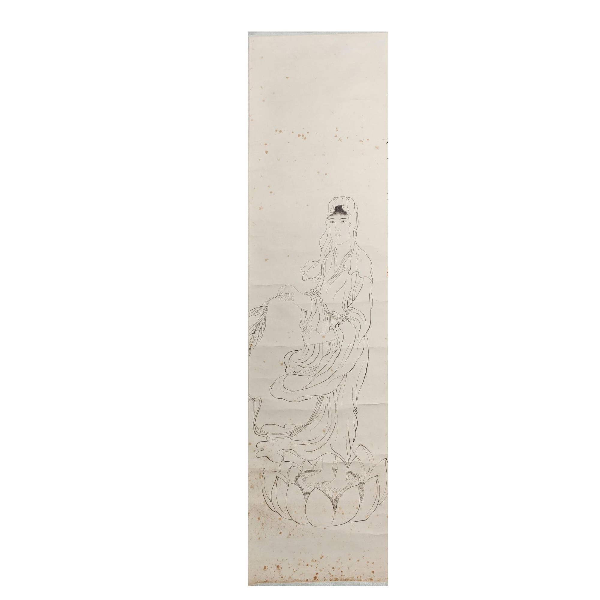 LOT.018 悲鸿 人物 97*28cm 纸本水墨立轴 