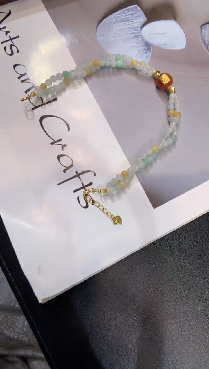 银S925镶嵌手串翡翠手串