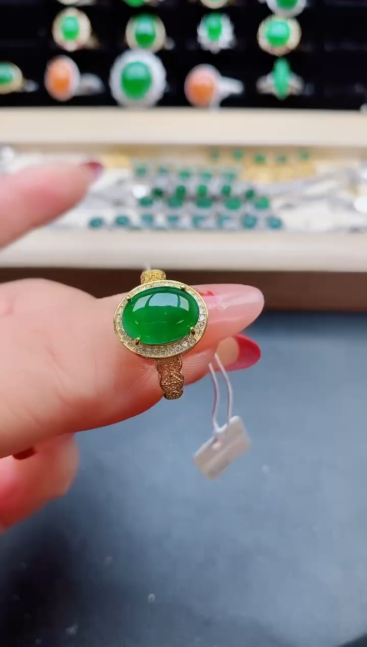 【闪购商品】翡翠戒指银S925镶嵌5080550