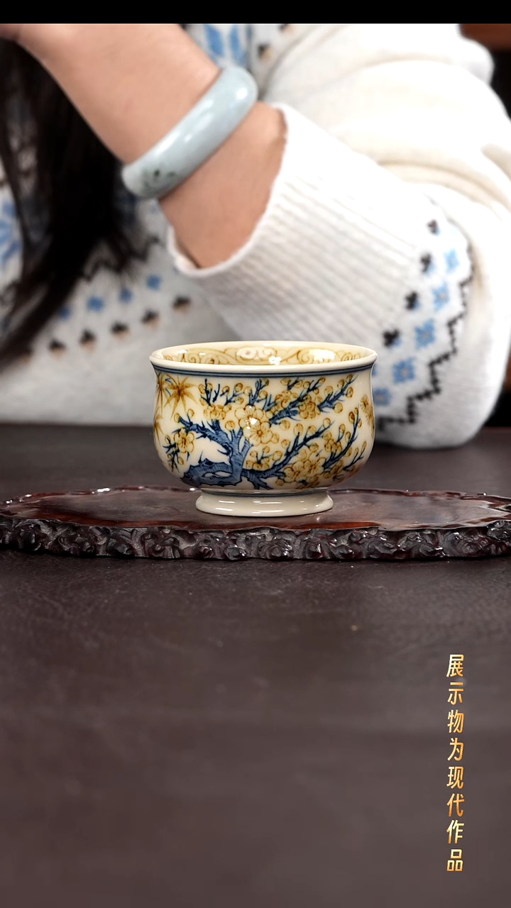 杯子陶景德镇全手工手绘瓷器！