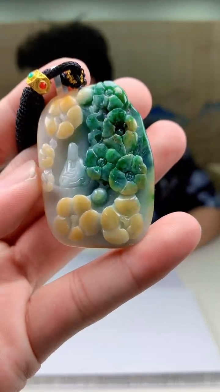 【闪购商品】定制翡翠未镶嵌4688bb-毛货挂件14