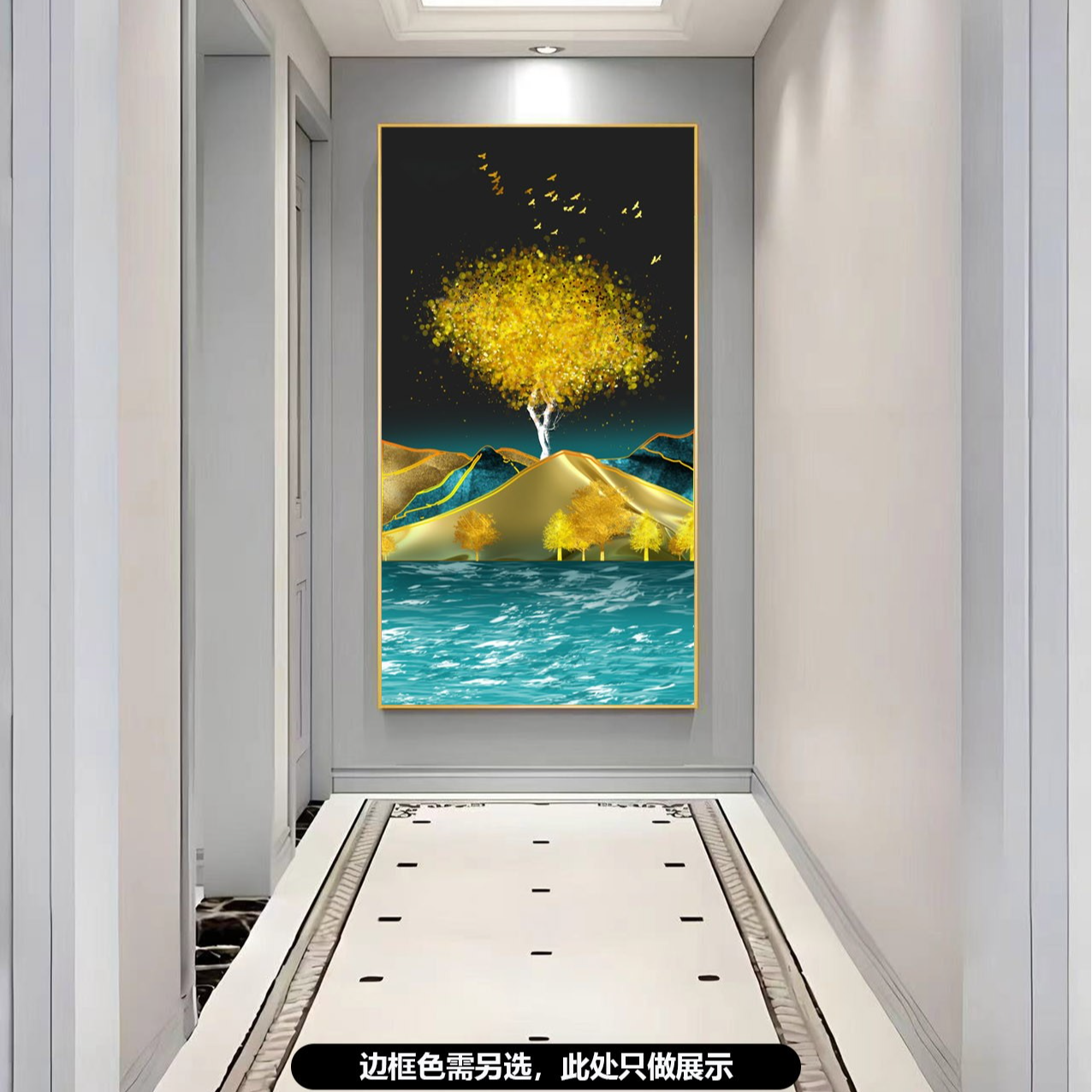 至尚【金玉满堂】玄关晶瓷铝合金边真晶瓷装饰画ZS205