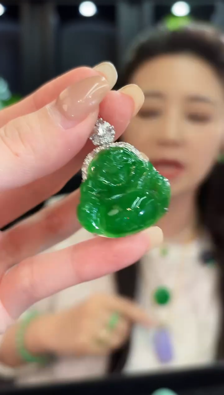 吊坠(不含链)18K金镶嵌翡翠 缅料A货/支持复检/一件